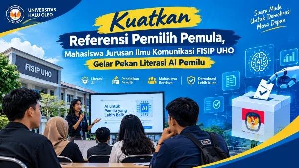 Pekan Literasi AI Pemilu Mahasiswa Jurusan Ilmu Komunikasi FISIP UHO | LPP RRI