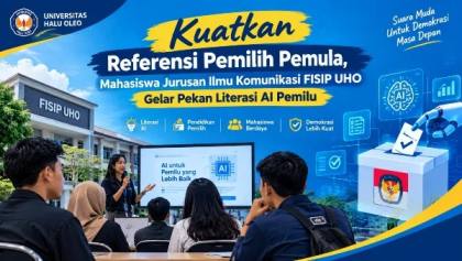 Pekan Literasi AI Pemilu Mahasiswa Jurusan Ilmu Komunikasi FISIP UHO | LPP RRI