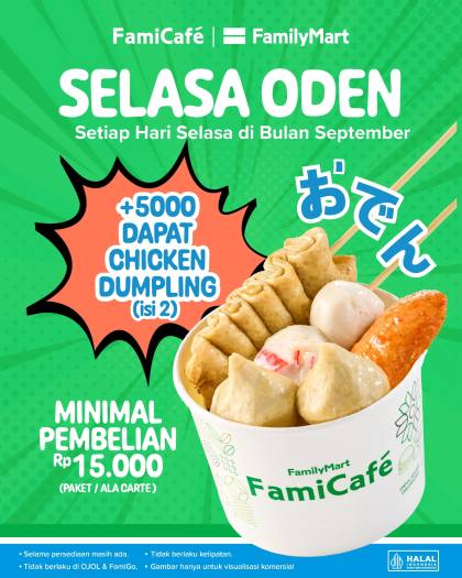 Promo FamilyMart 1-30 September 2026, Beli Oden Minimal Rp 15.000 Dapat 2 Chicken Dumpling