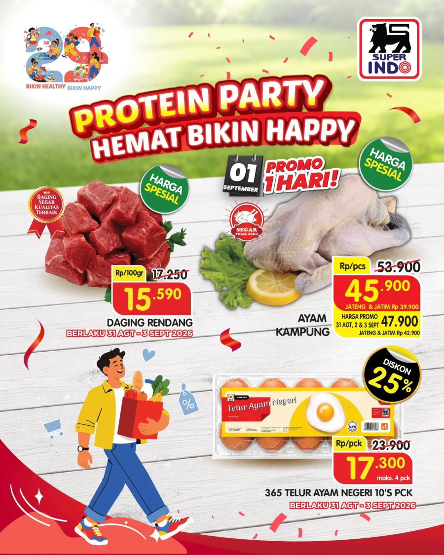 Diskon Daging Rendang, Ayam Kampung, dan Telur, Promo Hemat Super Indo hingga 3 September 2026
