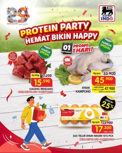 Diskon Daging Rendang, Ayam Kampung, dan Telur, Promo Hemat Super Indo hingga 3 September 2026