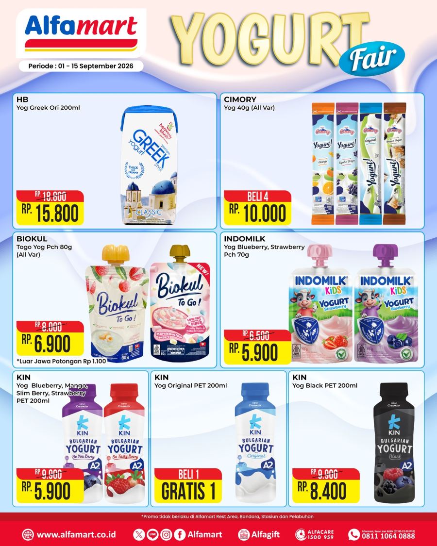 Promo Yogurt Fair Alfamart 1-15 September 2026, Ada Diskon dan Beli 1 Gratis 1