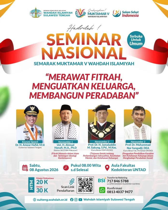 Gubernur Sulteng Pastikan Hadir sebagai Keynote Speaker pada Seminar Nasional Semarak Muktamar V Wahdah Islamiyah