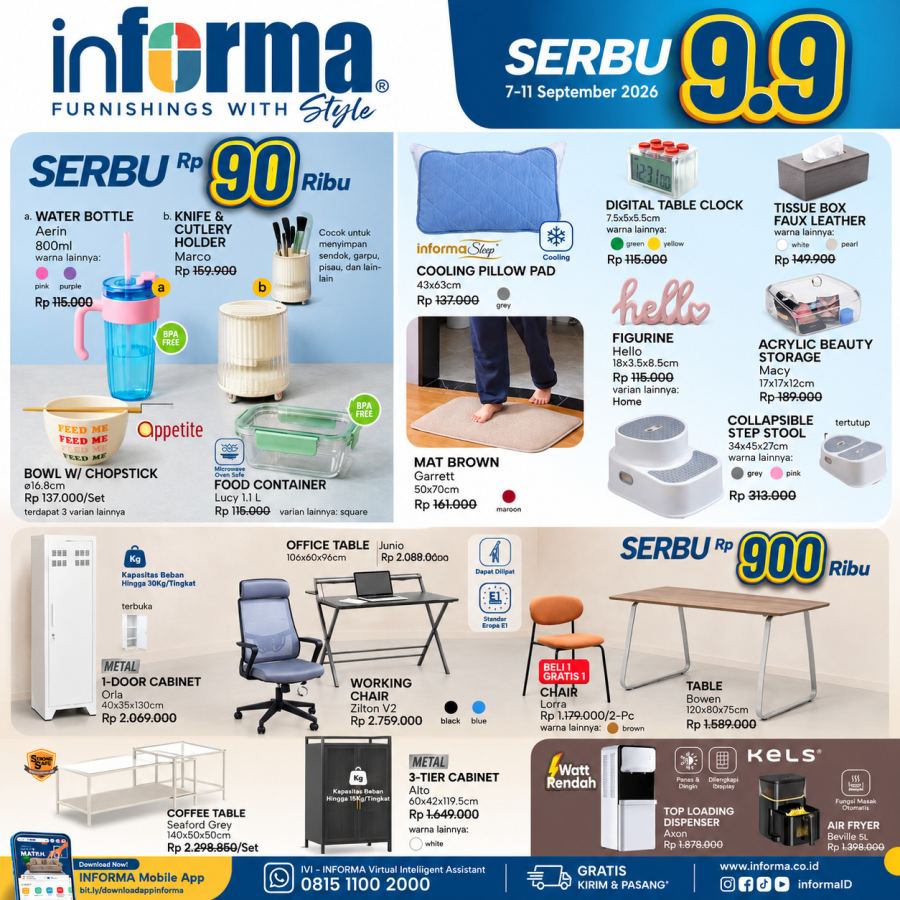 SERBU 9.9 INFORMA Cuma 5 Hari! Saatnya Belanja Furnitur & Aksesori Stylish dengan Harga Spesial