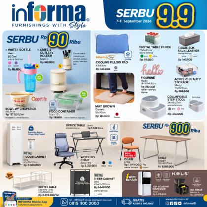 SERBU 9.9 INFORMA Cuma 5 Hari! Saatnya Belanja Furnitur & Aksesori Stylish dengan Harga Spesial