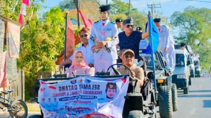 Wa Ode Bintang Disambut Sekolah dan Kesbangpol saat Kembali ke Buton Utara, Berkeliling Sapa Warga