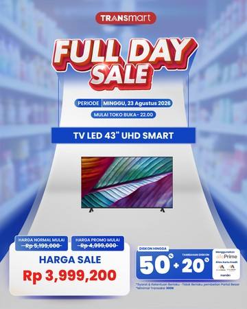 Cuma di Transmart Full Day Sale Beli TV 43 Bisa Semurah Ini