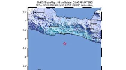 Gempa M 5,3 Guncang Selatan Cilacap, BMKG: Akibat Aktivitas Subduksi Lempeng