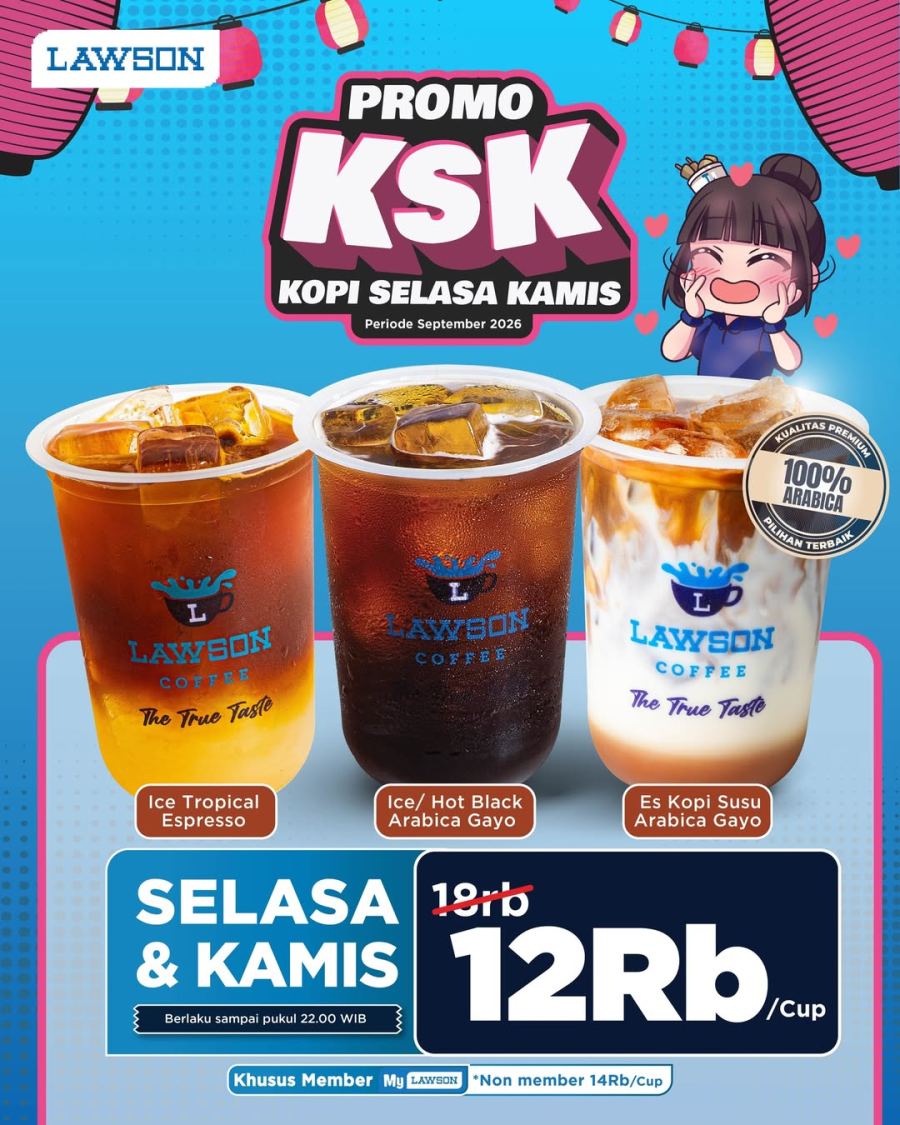 Promo KSK di Lawson September 2026, Diskon Kopi Jadi Hanya Rp 12.000