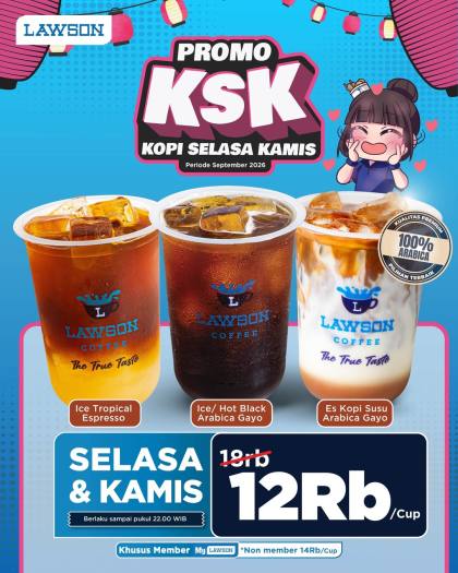 Promo KSK di Lawson September 2026, Diskon Kopi Jadi Hanya Rp 12.000