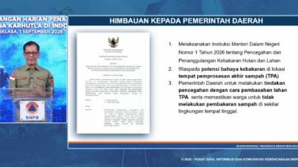 BNPB Minta Pemda Waspada Potensi Kebakaran di Lokasi TPA, Ajak Masyarakat Ikut Cegah
