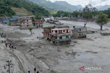 Banjir bandang Nepal hancurkan desa, pasar, 10.000 keluarga terdampak