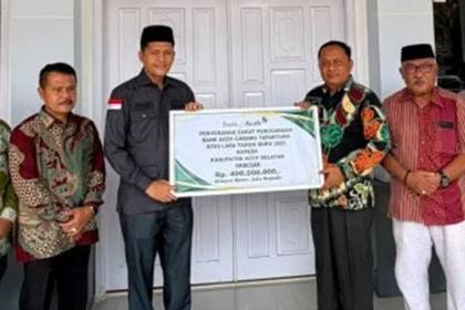 Pemkab Aceh Selatan terima dividen Bank Aceh Syariah Rp3,33 miliar