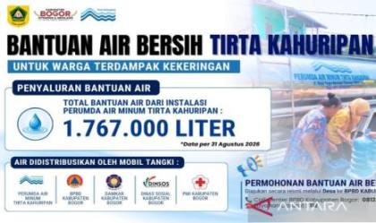 Pemkab Bogor Salurkan 1,7 Juta Liter Air Bersih untuk Atasi Kekeringan