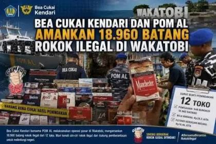 Bea Cukai Kendari Sita 18.960 Rokok Ilegal di Wakatobi | LPP RRI