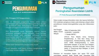 Siap-siap Mati Lampu, Ini 10 Wilayah Terdampak Pemadaman Listrik Gowa Hari Ini