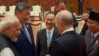 Momen Prabowo, Putin, Xi Jinping, dan Modi Ngobrol Akrab di KTT BRICS