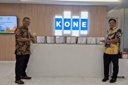 KONE Indonesia menetapkan standar baru di industri sebagai perusahaan pertama yang meraih Sertifikasi Green Label Platinum