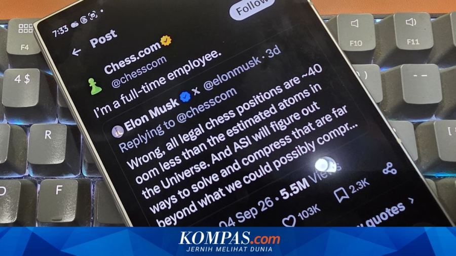 Elon Musk Ribut Lagi dengan Chess.com, Sebut Anak Magang Random