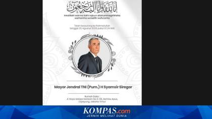 Kepala BIN Era SBY, Syamsir Siregar Meninggal Dunia