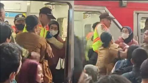 Heboh! 2 Penumpang KRL Wanita Cekcok di Stasiun Tebet, Diduga karena Aksi Saling Dorong