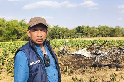 Pesawat aerosport Jatuh dan terbakar di Blora