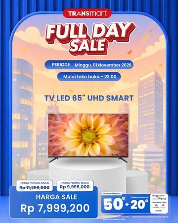 Hari Pertama November, Transmart Full Day Sale Diskon TV 65 Rp 3 Jutaan
