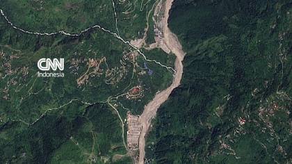 Penampakan via Satelit Usai Banjir Bandang Terjang Nepal-Tibet