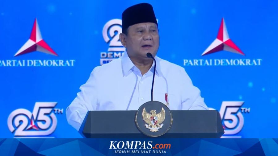 Prabowo Ungkit Pidato AHY: Terima Kasih Atas Kritik dan Koreksinya