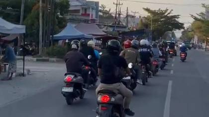 Semarak HUT ke-81 RI, Asmo Sulsel Touring Merah Putih Bareng Dealer dan Finance Company di Pinrang