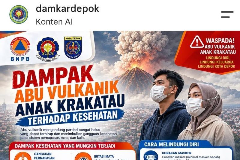 Hati-hati ketika bersihkan abu vulkanik, buang dalam kantong tertutup