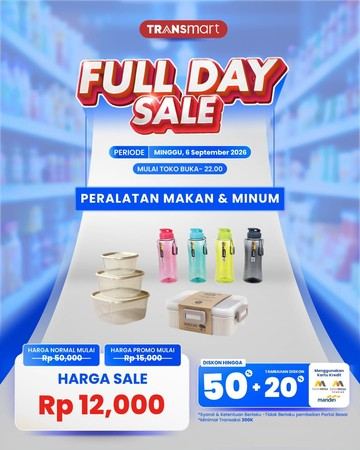Peralatan Makan & Minum di Transmart Full Day Sale Mulai Rp 12 Ribuan