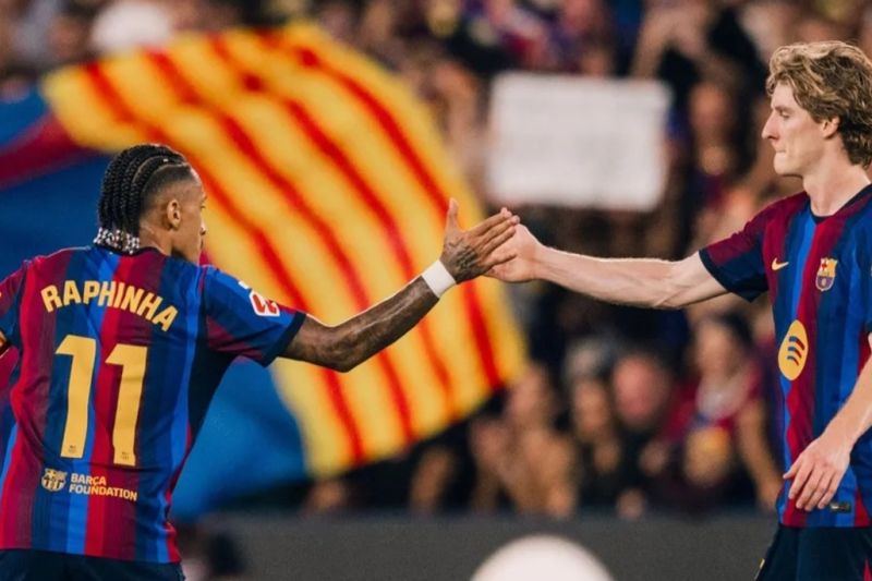 Raphinha dan Yamal masing-masing dua gol, Barcelona tekuk Rayo 5-2