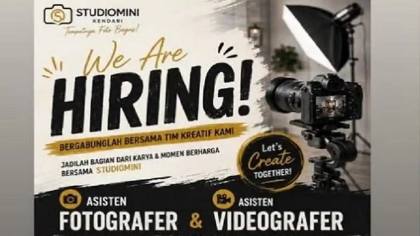 Lowongan Kerja Kendari, Studio Mini Buka Loker Asisten Fotografer dan Videografer, Kualifikasi