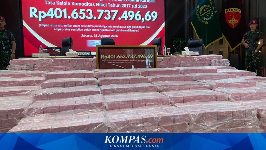 Kejagung Pamerkan Uang Rp 401 Miliar, Hasil Sitaan Korupsi Tata Kelola Nikel PT CNI