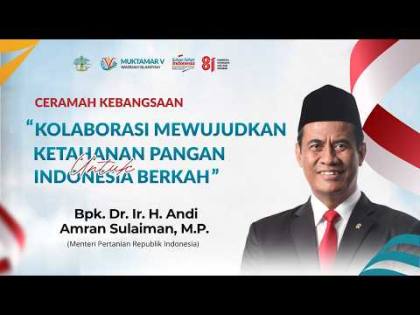 LIVE Ceramah Kebangsaan - Kolaborasi Mewujudkan Kehanan Pangan
