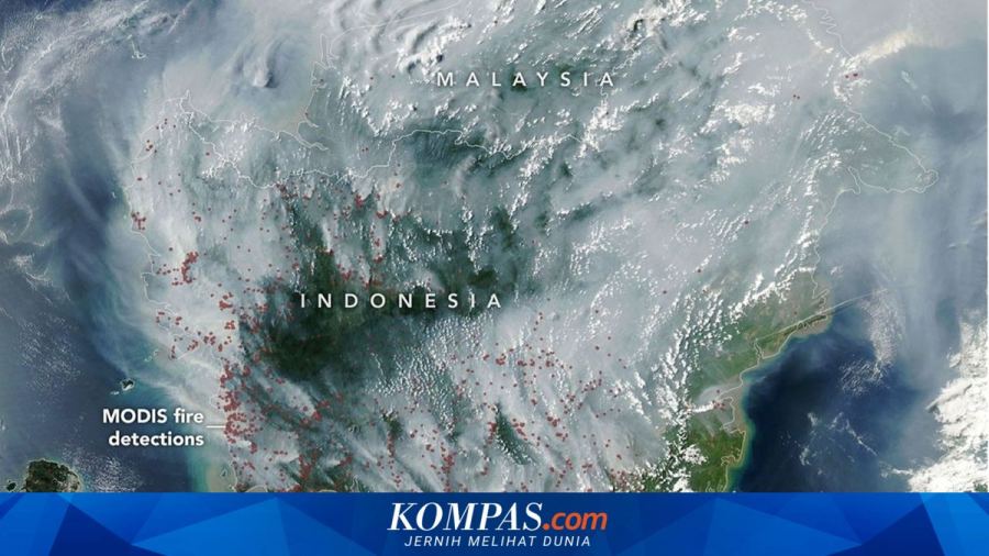 Kepulan Asap Karhutla Kalimantan Terekam NASA, Menyebar hingga Malaysia