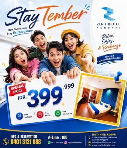Buruan! Menginap Nyaman di Hotel Zenith Kendari, Mulai Rp 399 Ribu