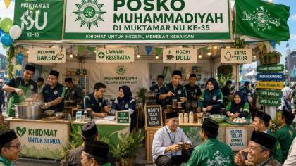 Posko Muhammadiyah Dampingi Muktamar ke-35 NU , Bakso Tembus 12.600 Mangkok dan 10 Ambulans Disiagakan