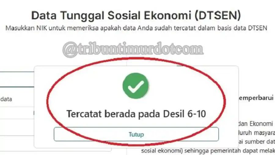 Cara Cek Desil 1 sampai 10 Pakai NIK di DTSEN 2026 dan Cek Bansos Kemensos