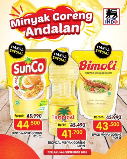 Diskon Minyak Goreng Super Indo 4-6 September 2026, Promo Ukuran 2 Liter Jadi Rp 41.700