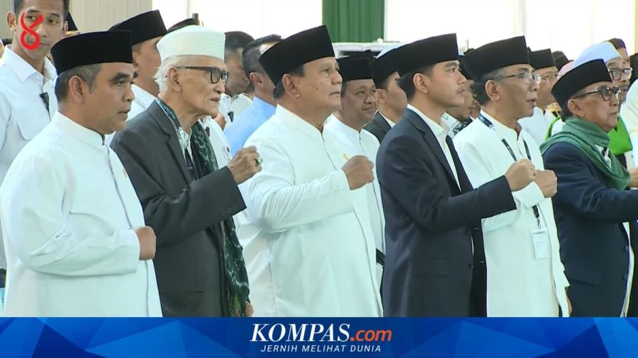 Prabowo Hadiri Muktamar ke-35 NU, Diapit Miftachul Akhyar dan Gibran