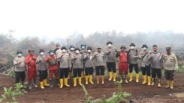 Siswa Sespimmen Polri Tinjau Lahan Bekas Karhutla di Sungai Sembilan, Edukasi Masyarakat