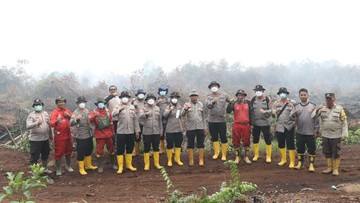 Siswa Sespimmen Polri Tinjau Lahan Bekas Karhutla di Sungai Sembilan, Edukasi Masyarakat