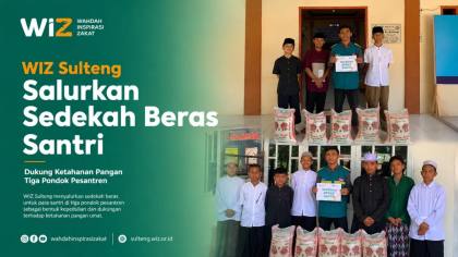 WIZ Sulteng Salurkan Sedekah Beras Santri, Dukung Ketahanan Pangan Tiga Pondok Pesantren