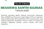 Beasiswa Santri Baznas 2026 bagi Siswa Kelas 12, Kuota 2.500 Penerima, Beri Dana Rp4 Juta