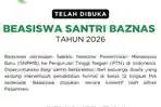 Beasiswa Santri Baznas 2026 bagi Siswa Kelas 12, Kuota 2.500 Penerima, Beri Dana Rp4 Juta