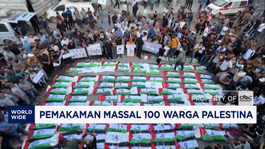 Video: Pemakaman Massal 100 Warga Palestina