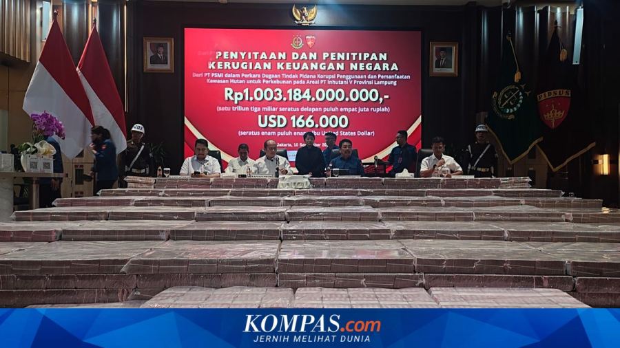 Penampakan Hamparan Uang Rp 1 Triliun yang Disita Kejagung dalam Kasus Pemanfaatan Kawasan Hutan