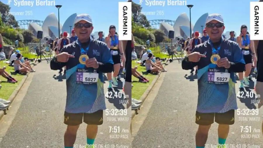 Usia 59 Tahun, Ketua PHRI Sulsel Anggiat Sinaga Tuntaskan Sydney Marathon 42,4 Km
